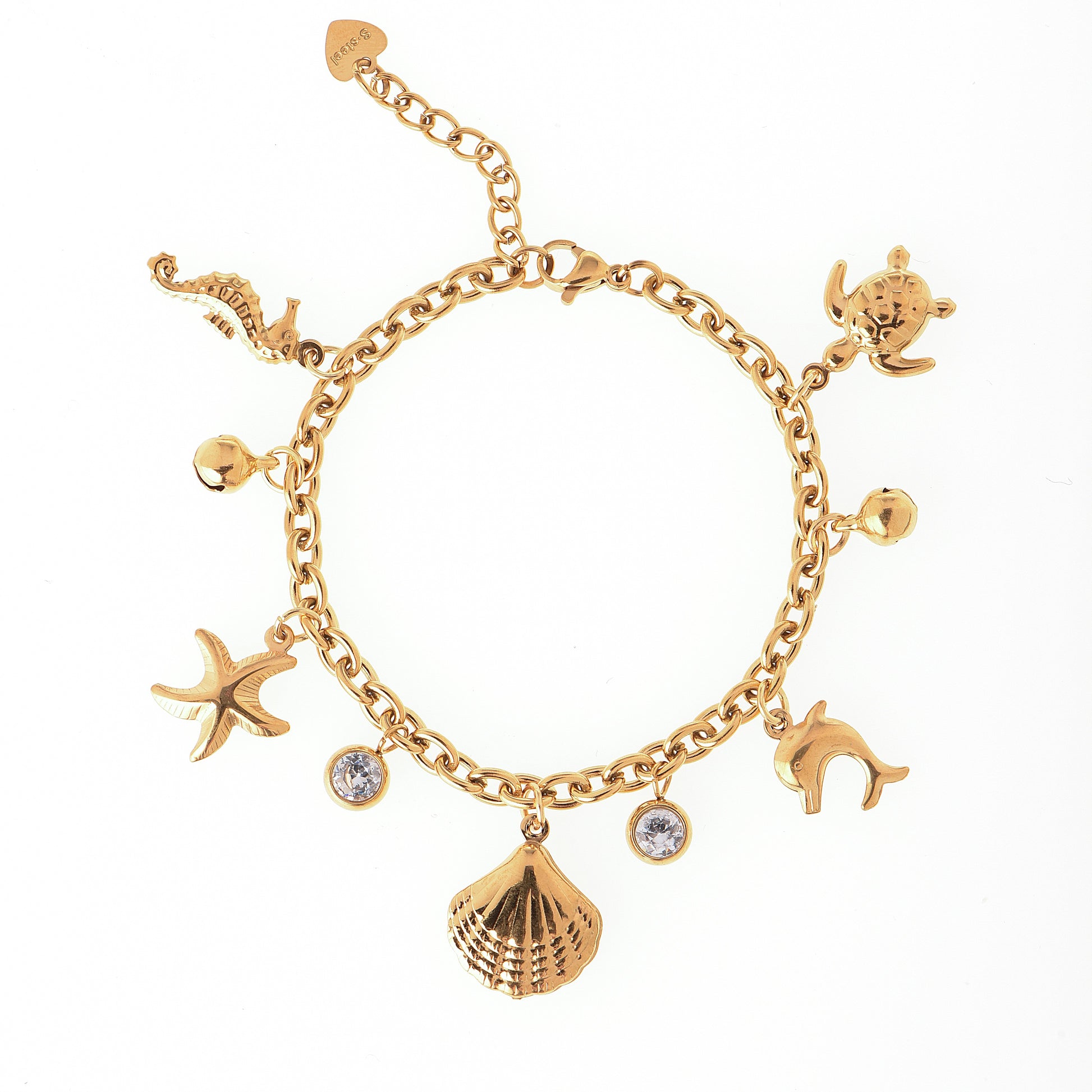 Bracciale con charm dorato - Bracciale Gold Sea