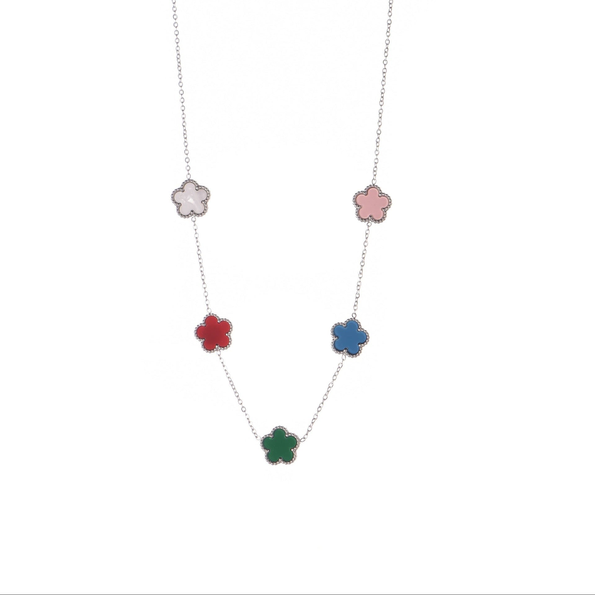 Collana dorato - Collana Quadrifoglio Mulicolor