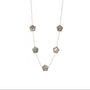 Collana dorato - Collana Quadrifoglio Pearly Water Green