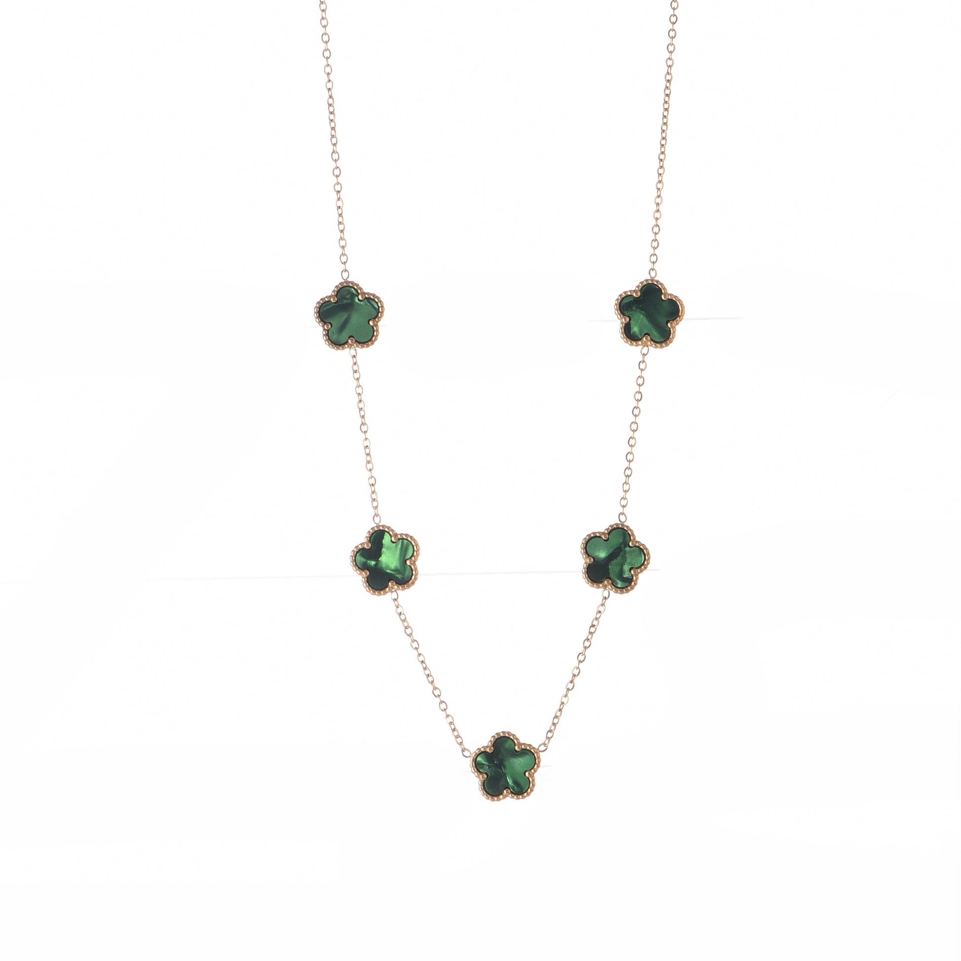 Collana dorato - Collana Quadrifoglio Green Gold