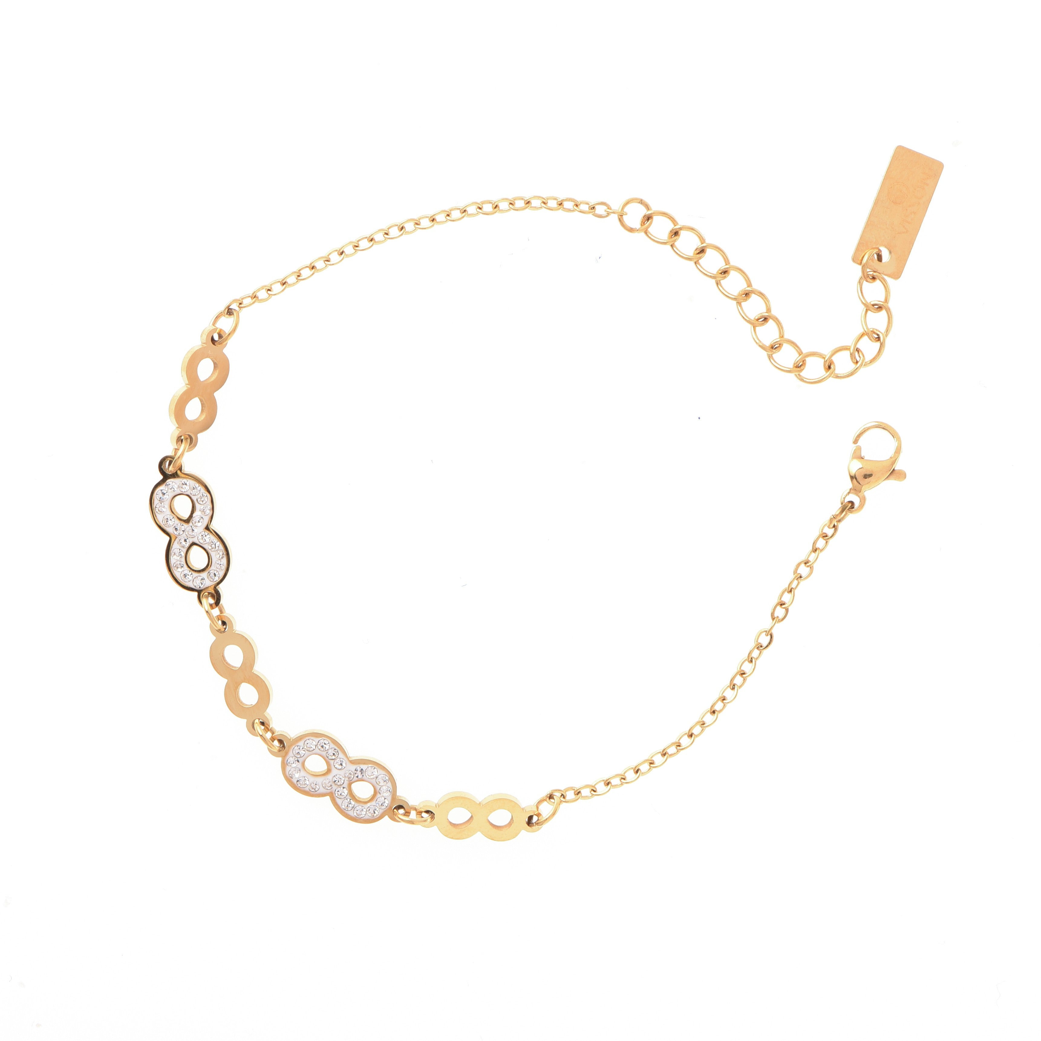 Bracciale in acciaio inossidabile con zirconi - Bracciale Yara
