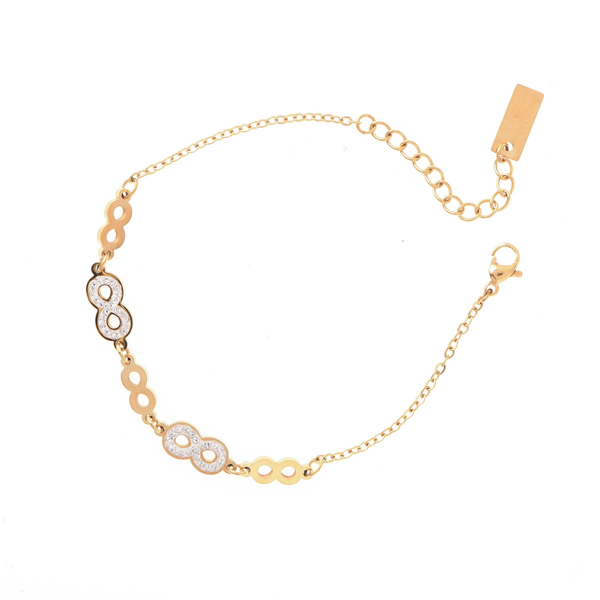 Bracciale in acciaio inossidabile con zirconi - Bracciale Yara