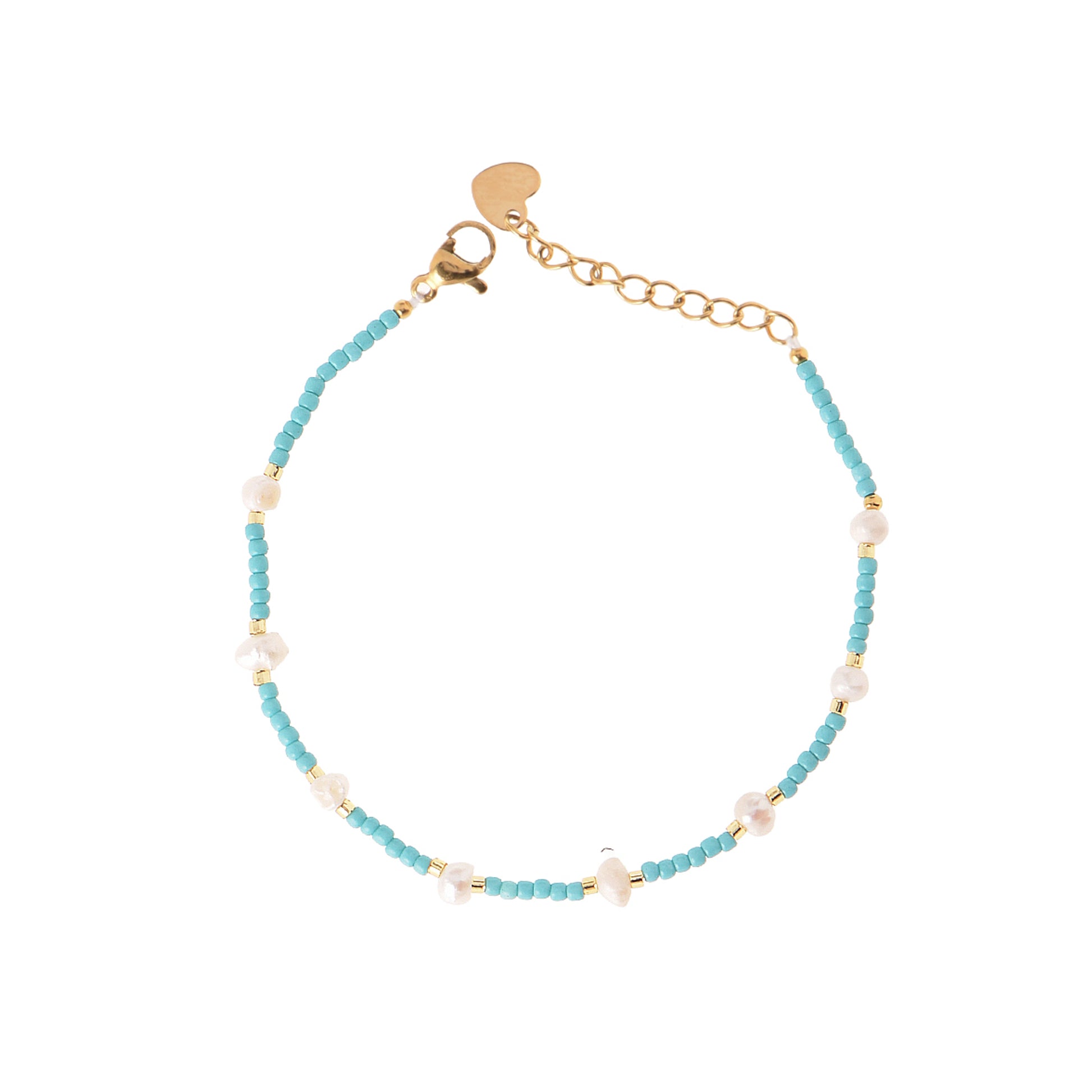 Bracciale dorato - Bracciale Sea Pearl Turquoise