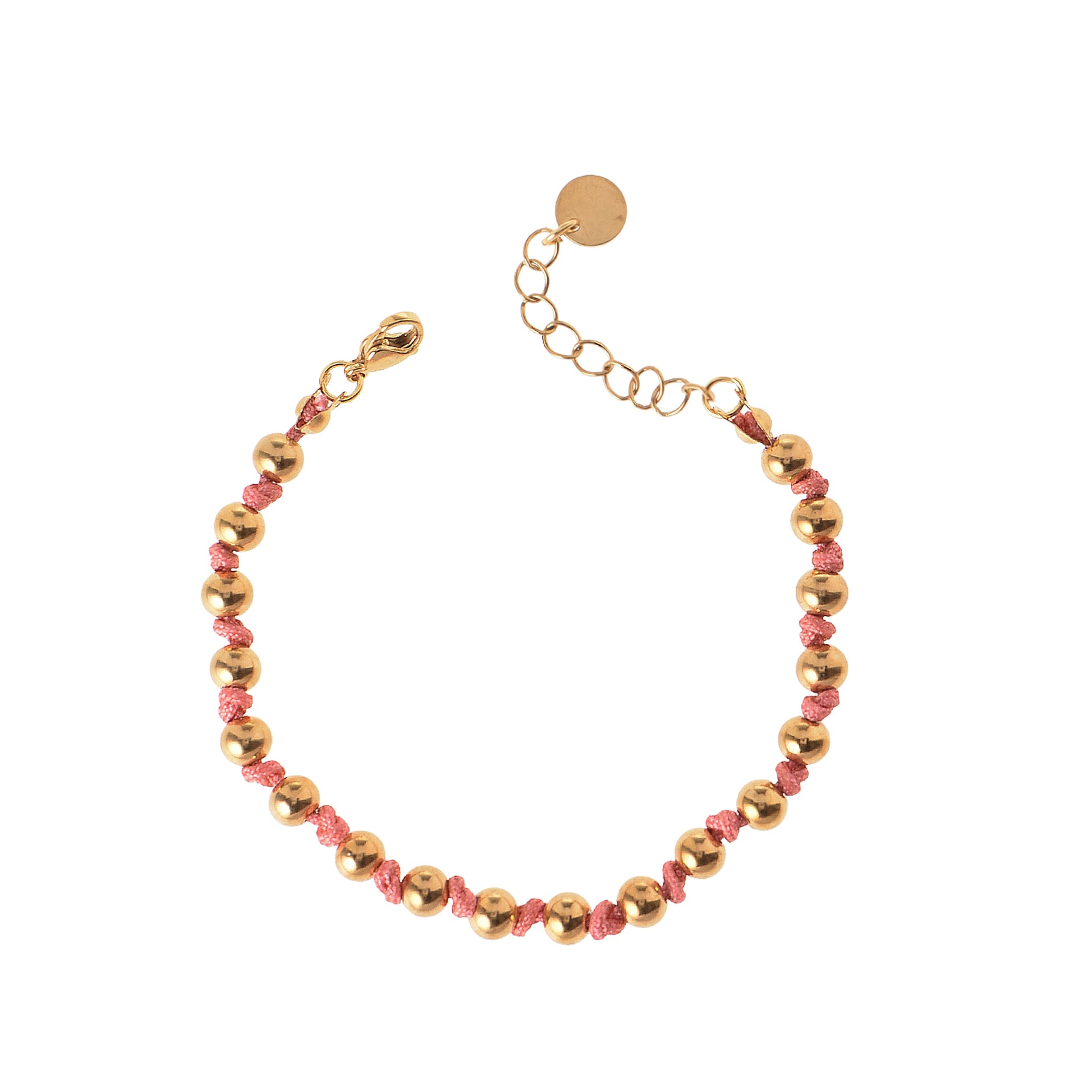 Bracciale dorato - Bracciale Sun Knot Pink