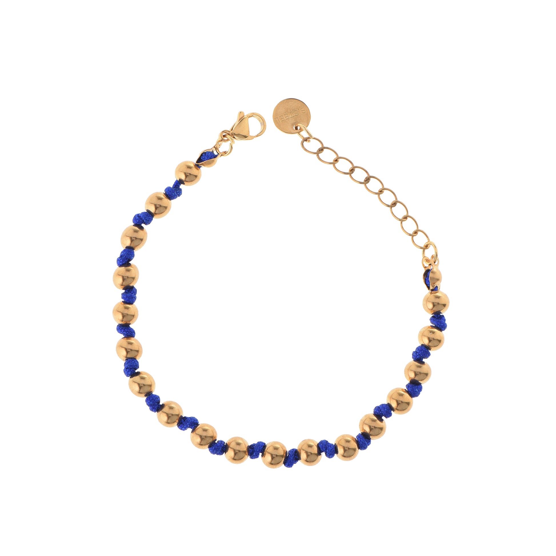 Bracciale dorato - Bracciale Sun Knot Blue
