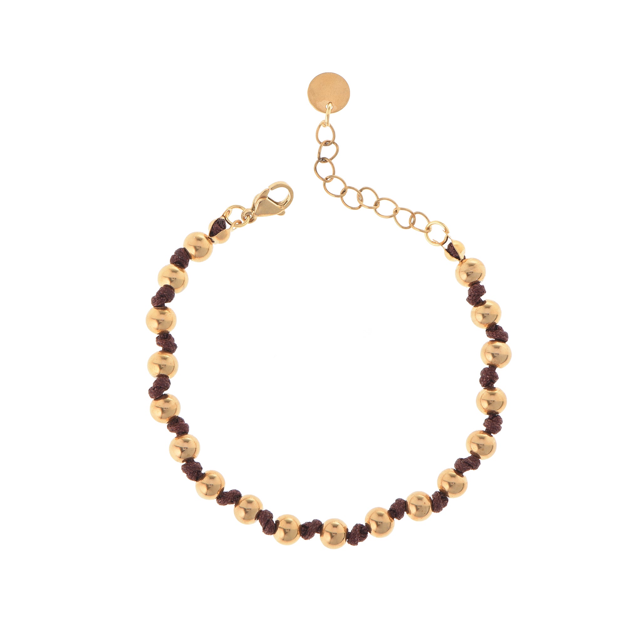 Bracciale dorato - Bracciale Sun Knot Brown