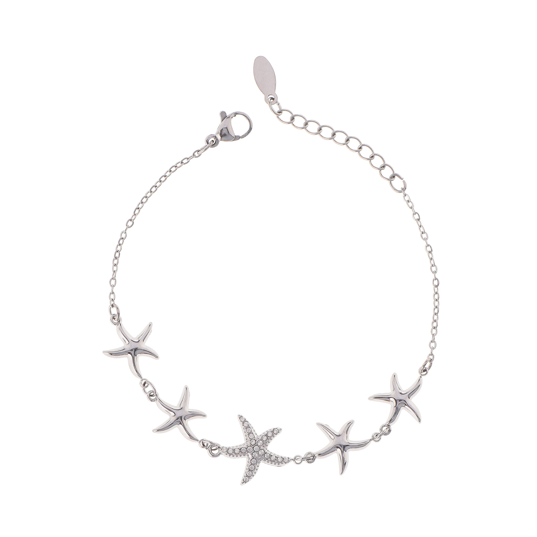 Bracciale dorato con zirconi - Bracciale Starfish