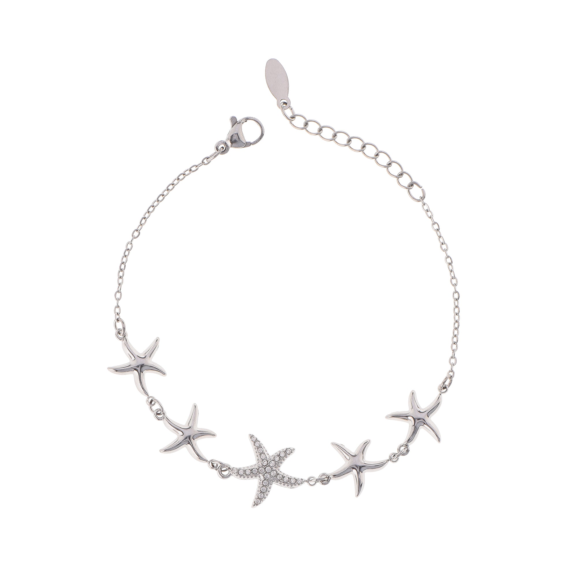 Bracciale dorato con zirconi - Bracciale Starfish