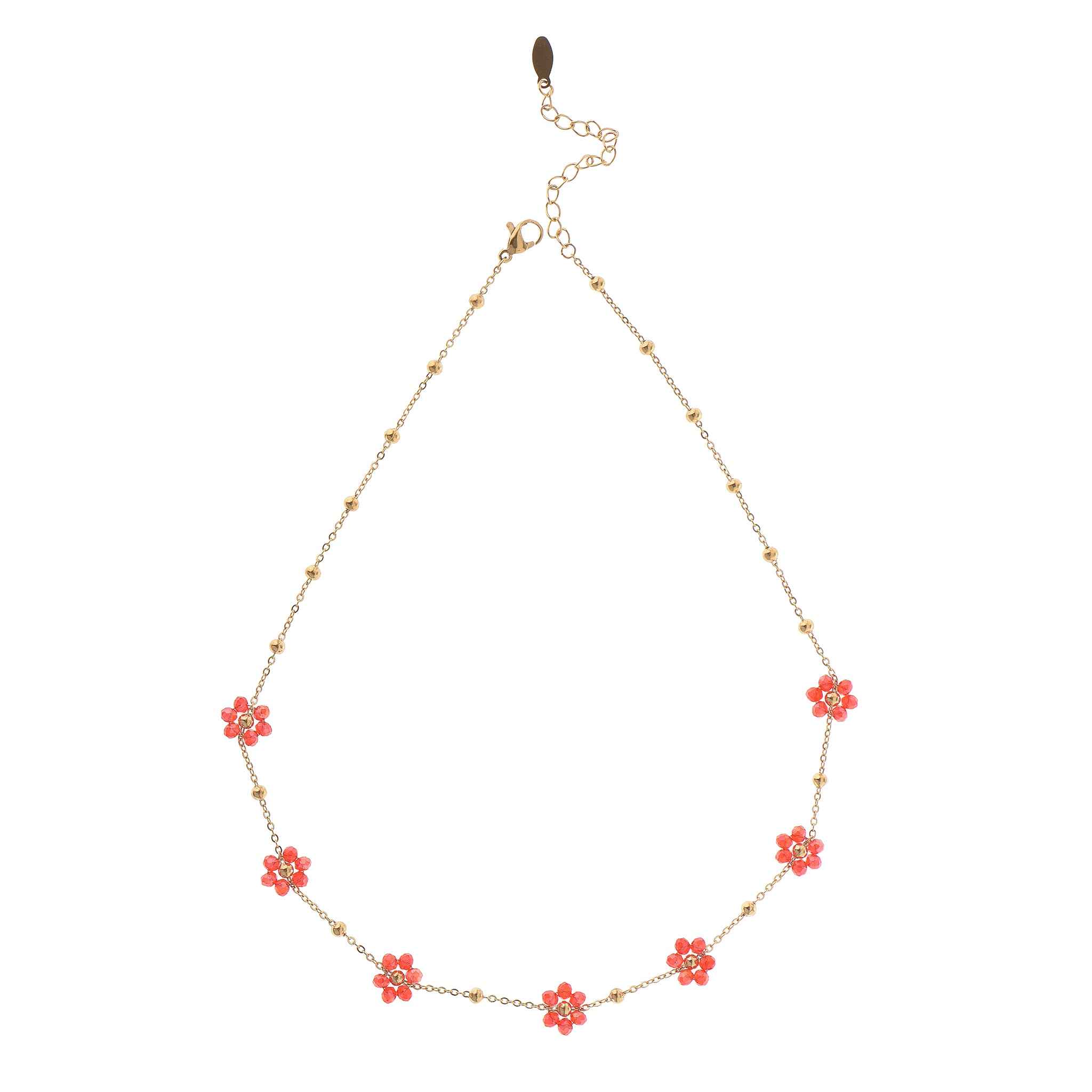Collana con charm dorato - Collana Ultralight Flower Red