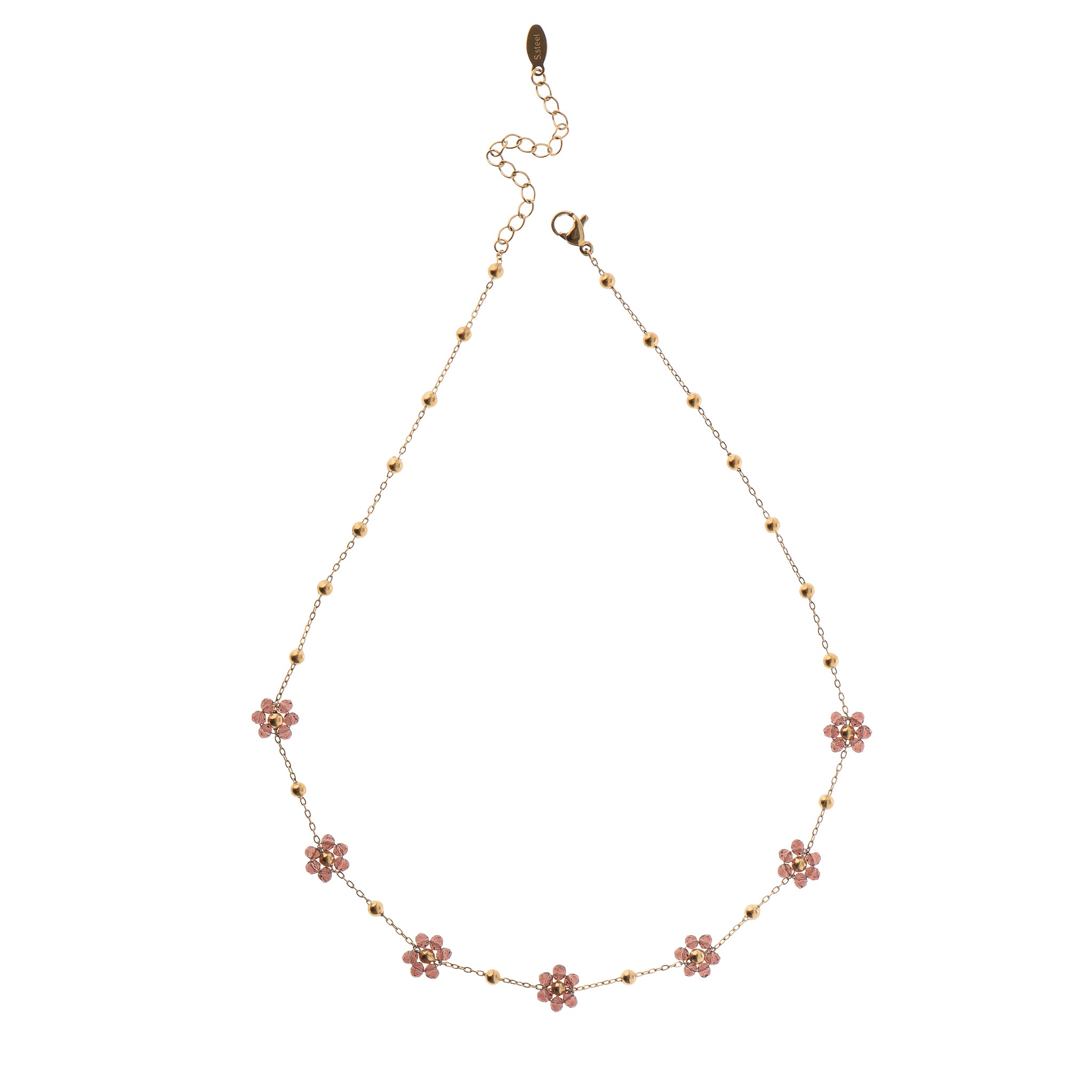 Collana con charm dorato - Collana Ultralight Flower Brown