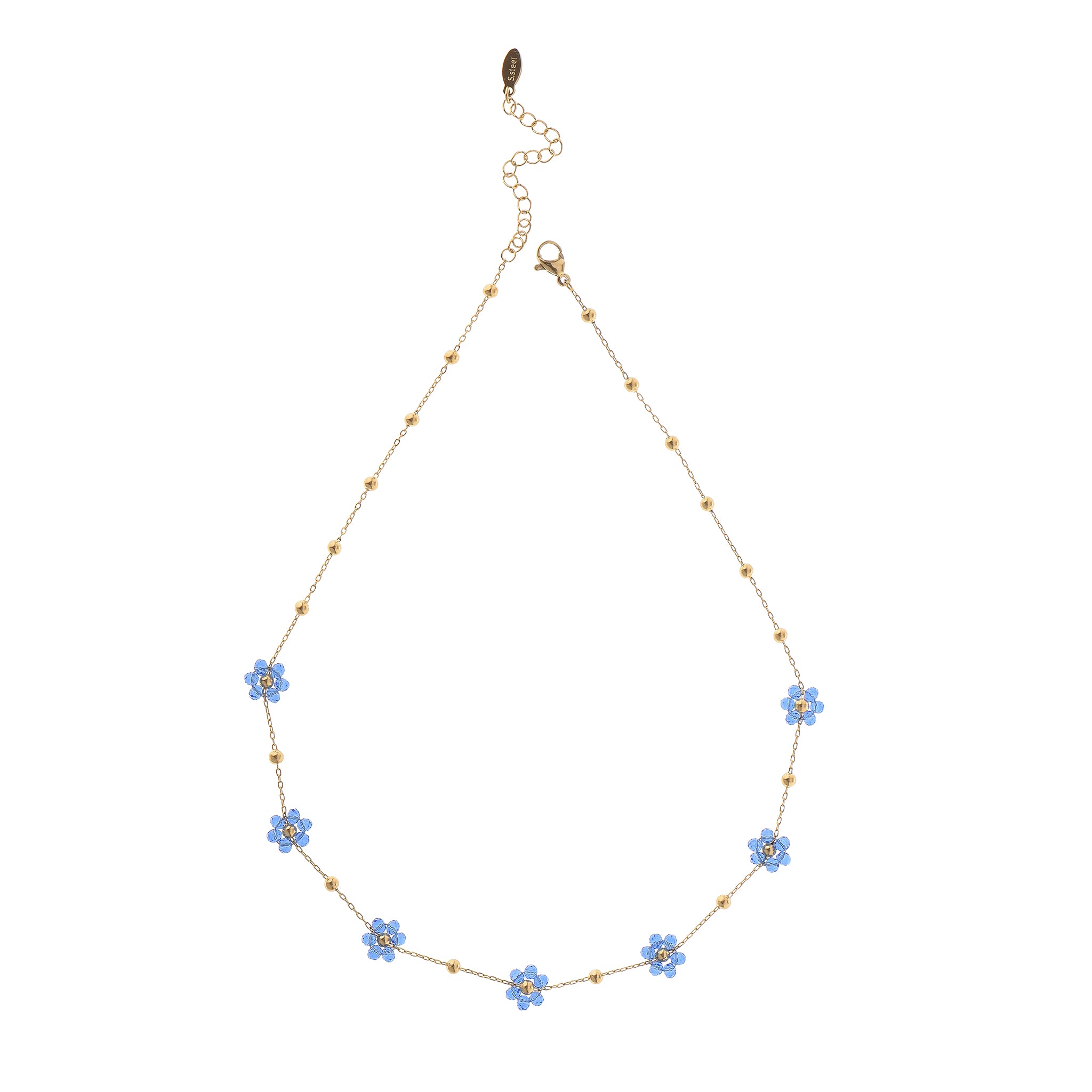 Collana dorato - Collana Ultralight Flower Blu