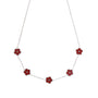 Collana - Collana Silver Quadrifoglio Red