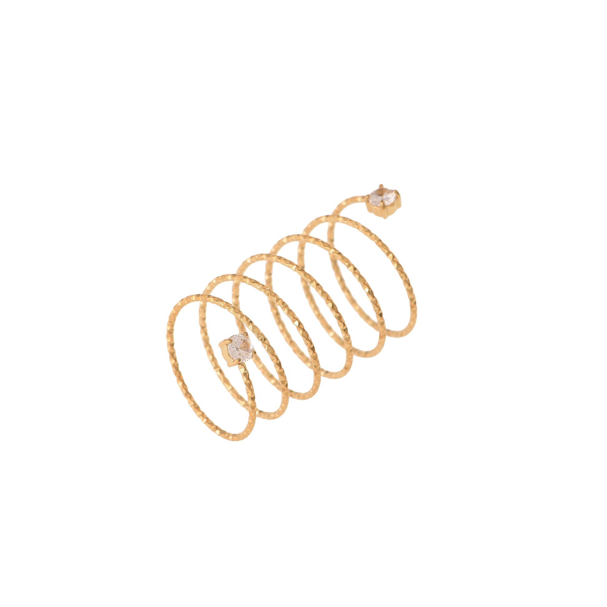 Anello dorato - Anello Gold Spiral Diamonds