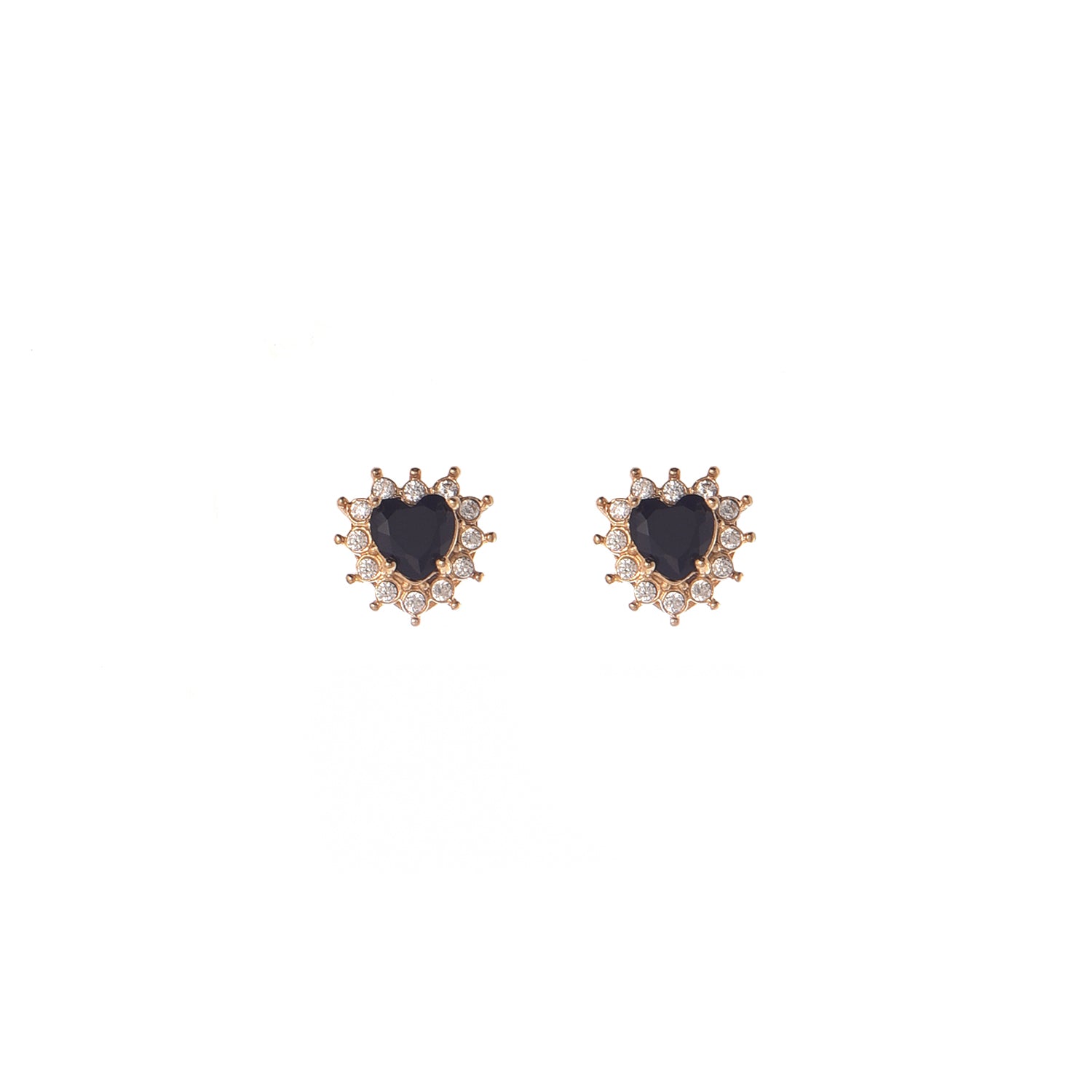 Orecchini pendenti con cuore dorato - Orecchini Gold Zuri Black Heart