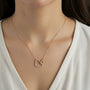 Collana pendenti con cuore in argento 925 con zirconi - Collana Gold Double Hearts