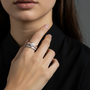 Anello dorato con zirconi - Anello Triple