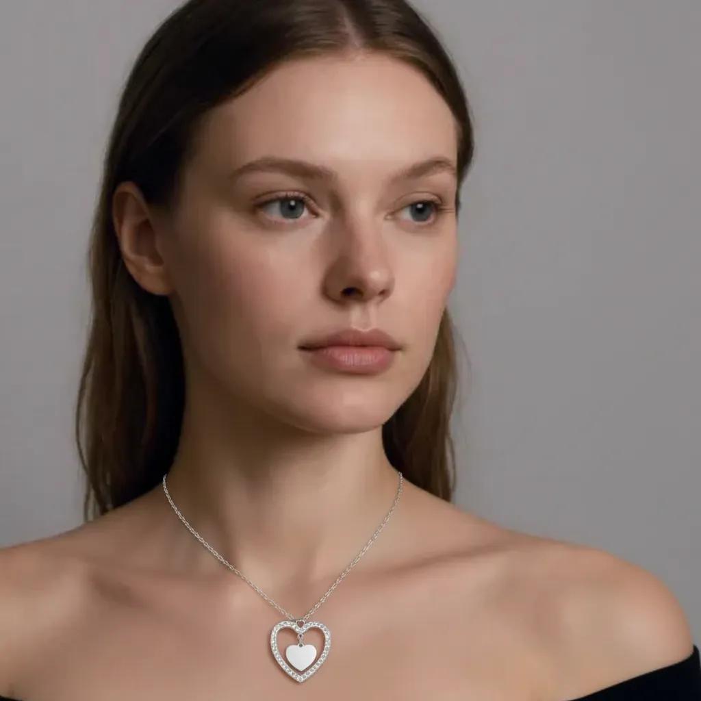 Collana pendenti con cuore - Collana Silver Love