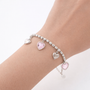 Bracciale con cuore - Bracciale Forever Pink Hearts