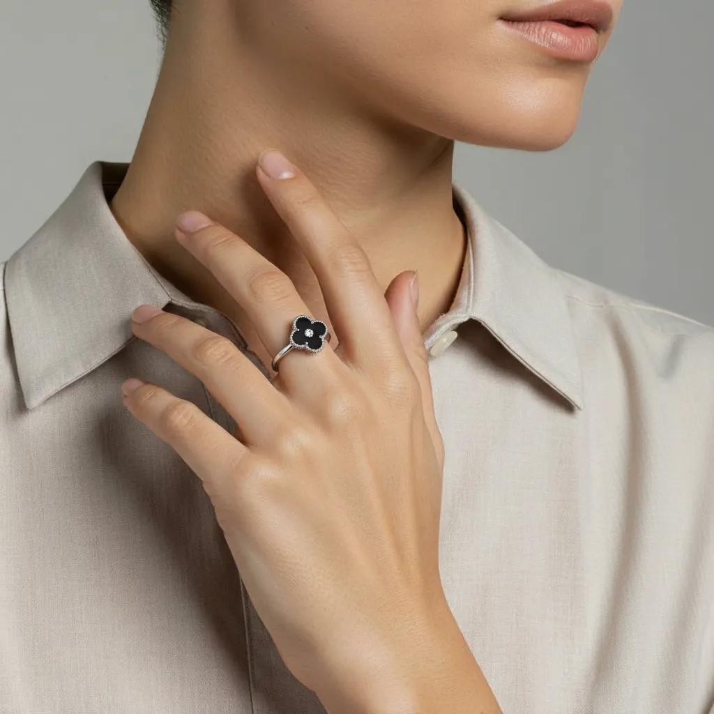 Anello in argento 925 - Anello Lucky Argento 925 Black