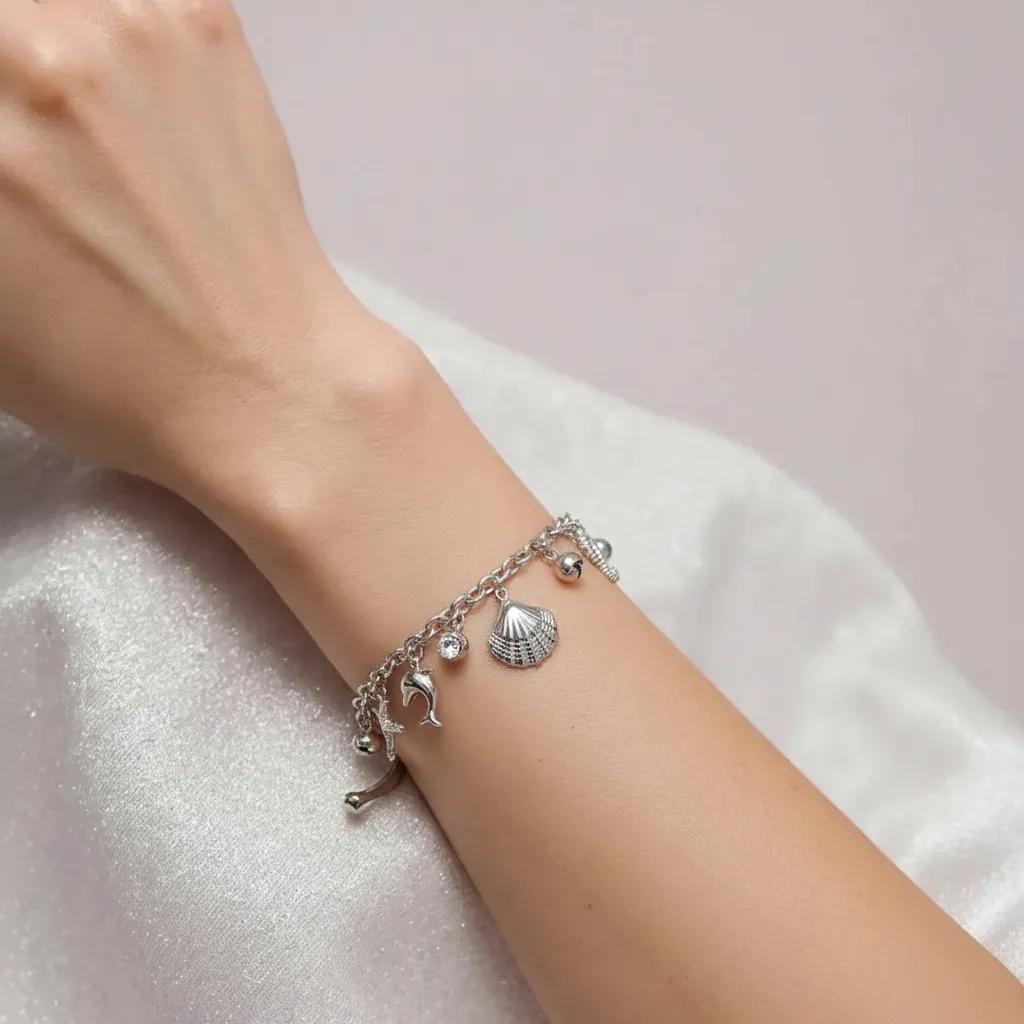 Bracciale con charm - Bracciale Marine Charm Silver