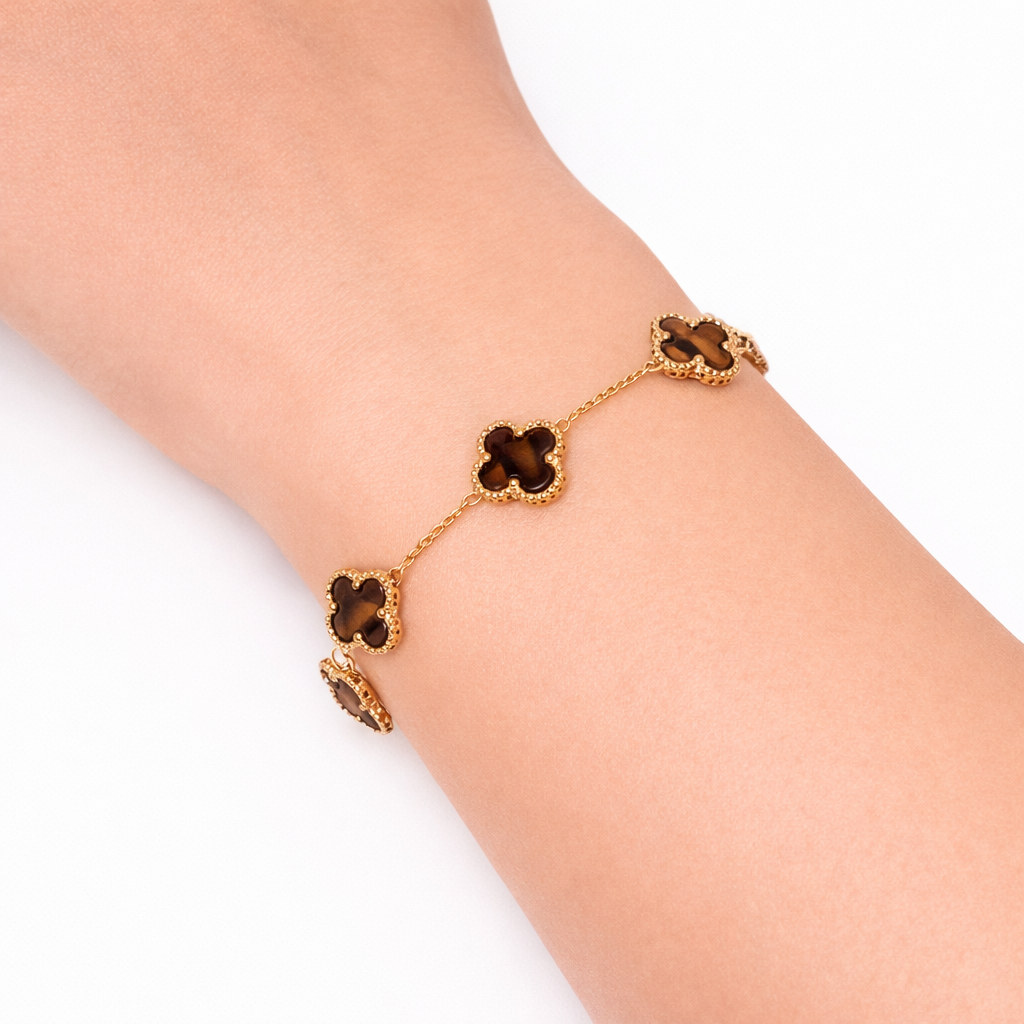 Bracciale dorato - Bracciale Quadrifoglio Bronze Gold