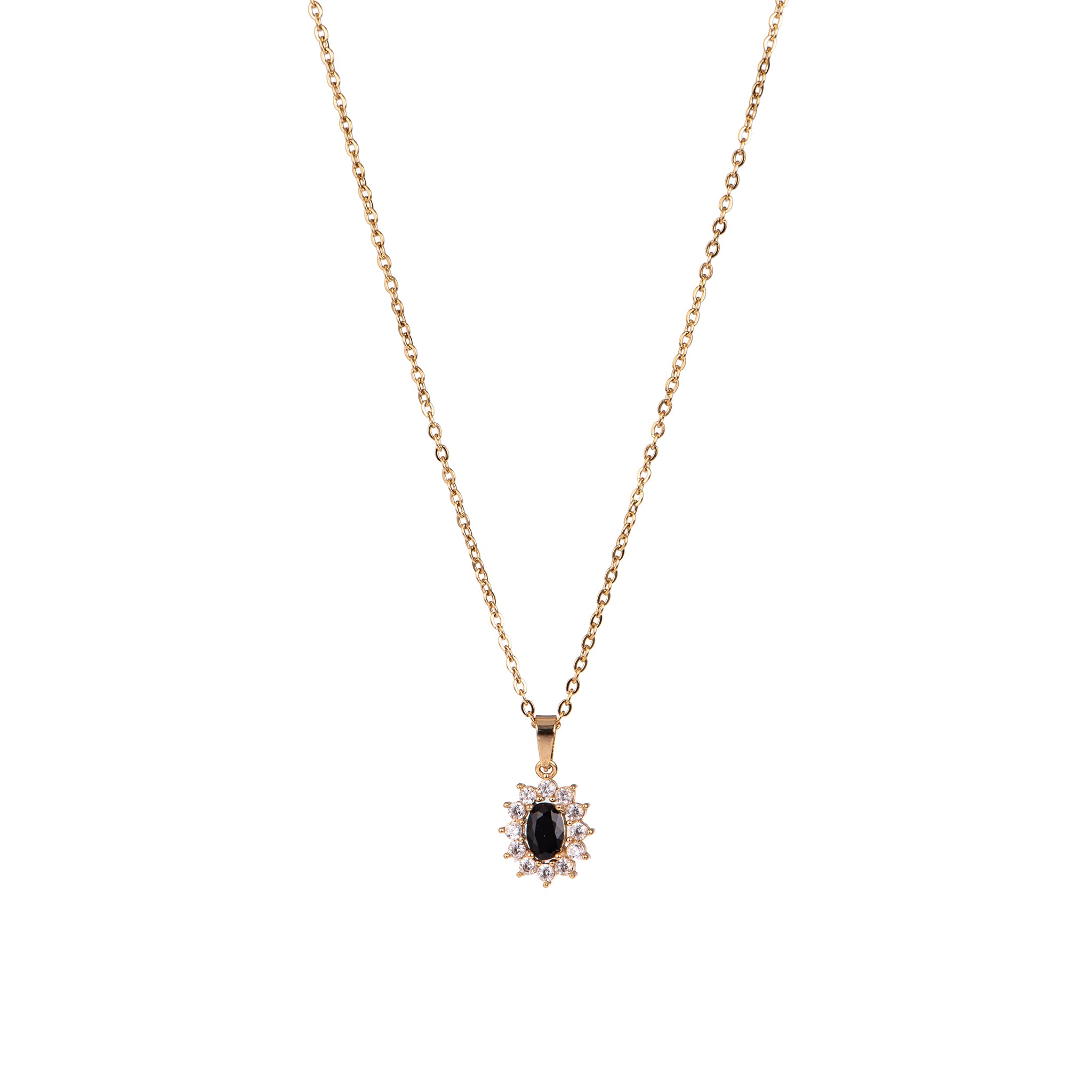 Collana pendenti dorato con zirconi - Collana Royal Black