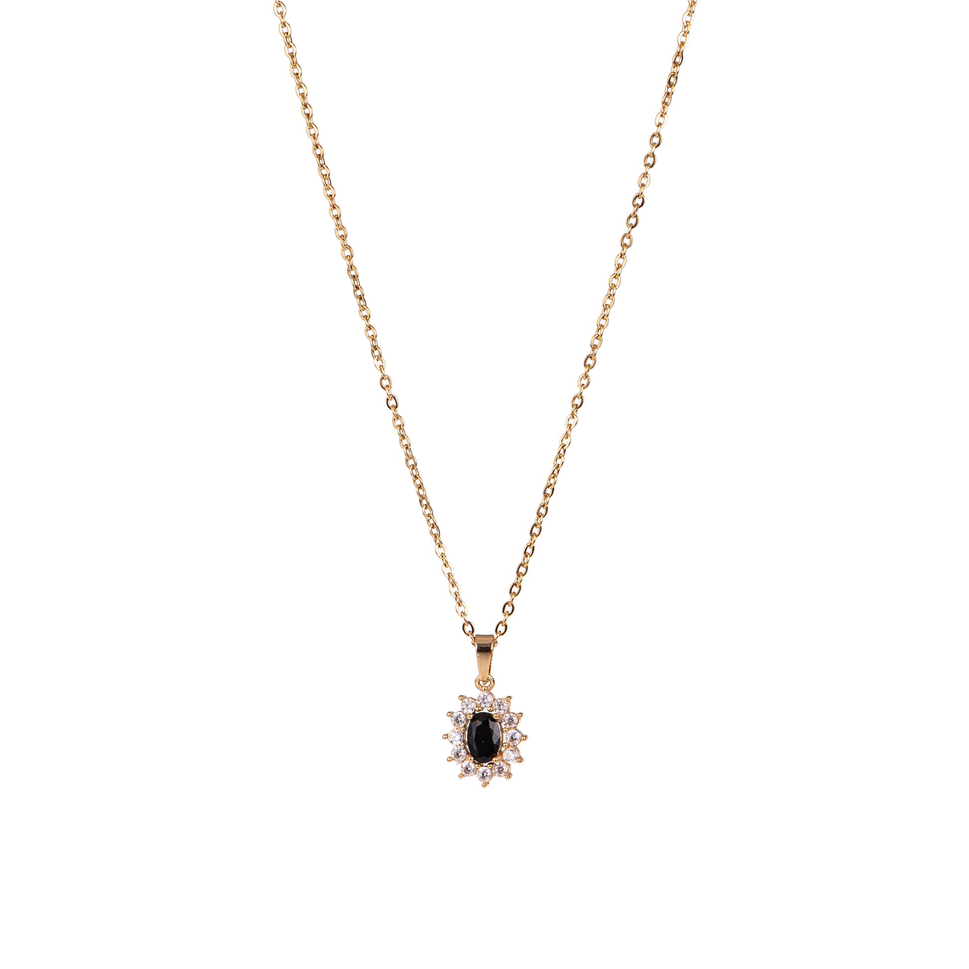 Collana pendenti dorato con zirconi - Collana Royal Black