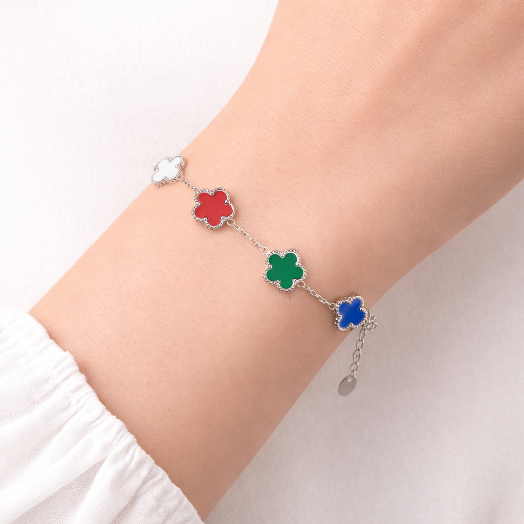 Bracciale - Bracciale Quadrifoglio Silver Multycolor