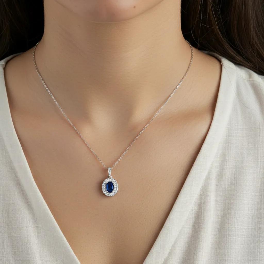 Collana pendenti in argento 925 - Collana Luce Eterna Blue Royale