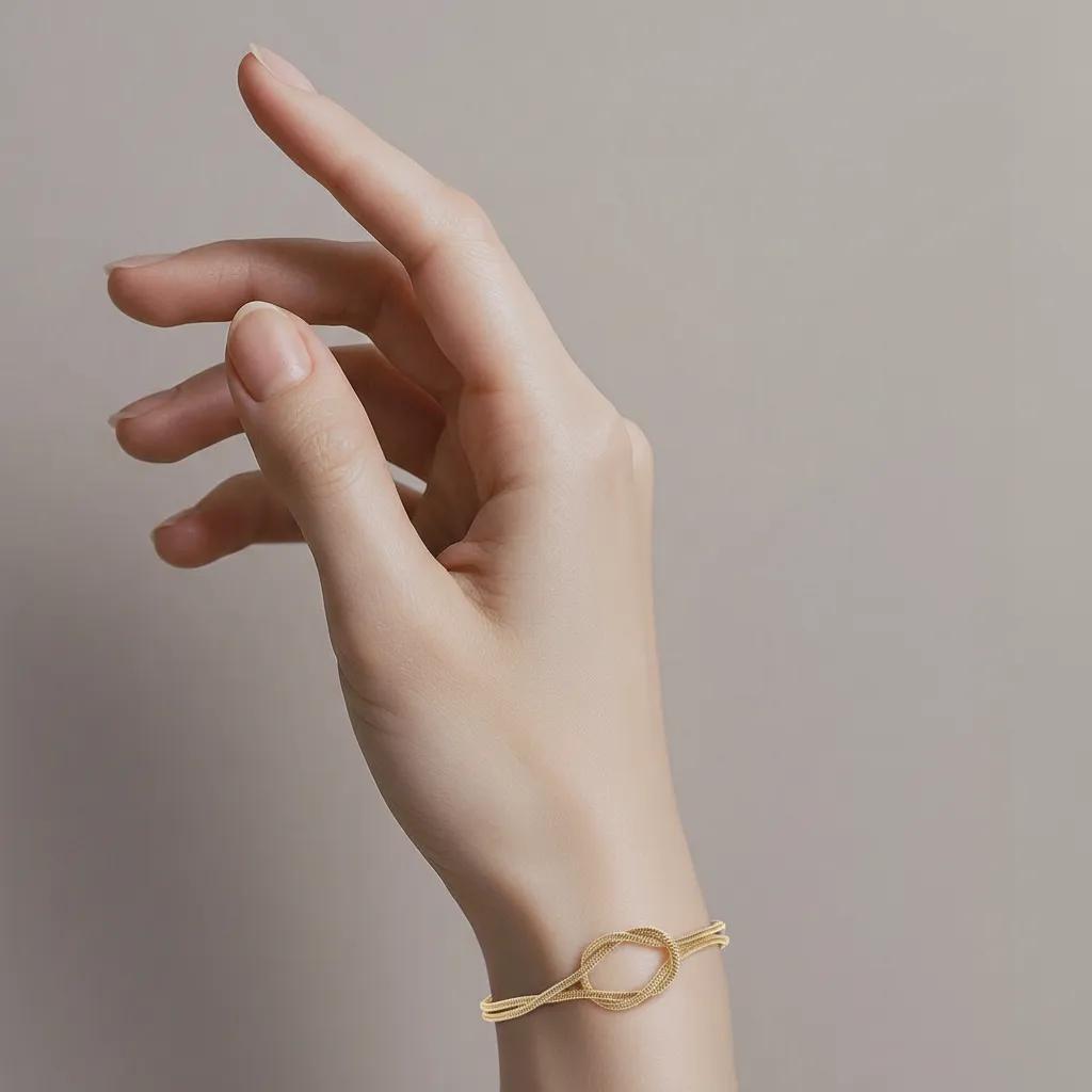 Bracciale a cerchio dorato - Bracciale Eternal Knot Big