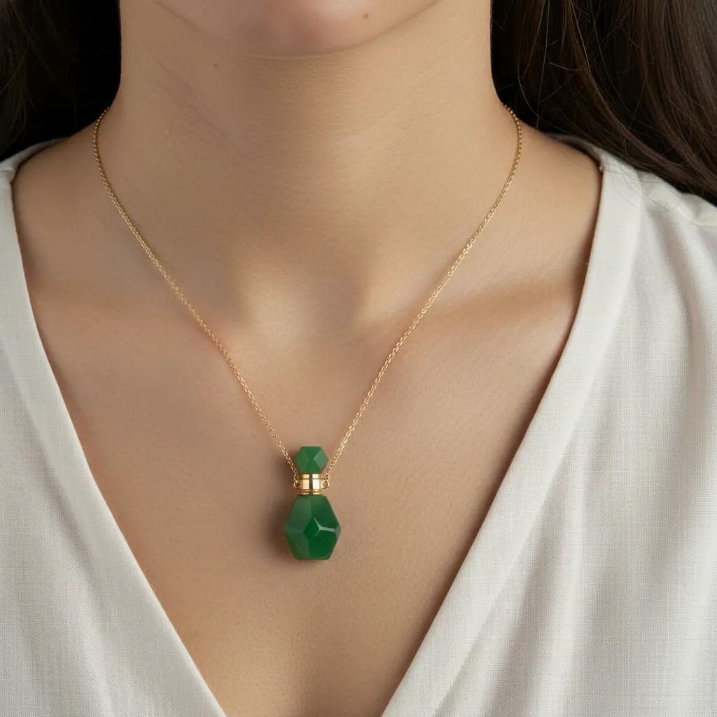 Collana pendenti in argento 925 - Collana Argento Parfume Green