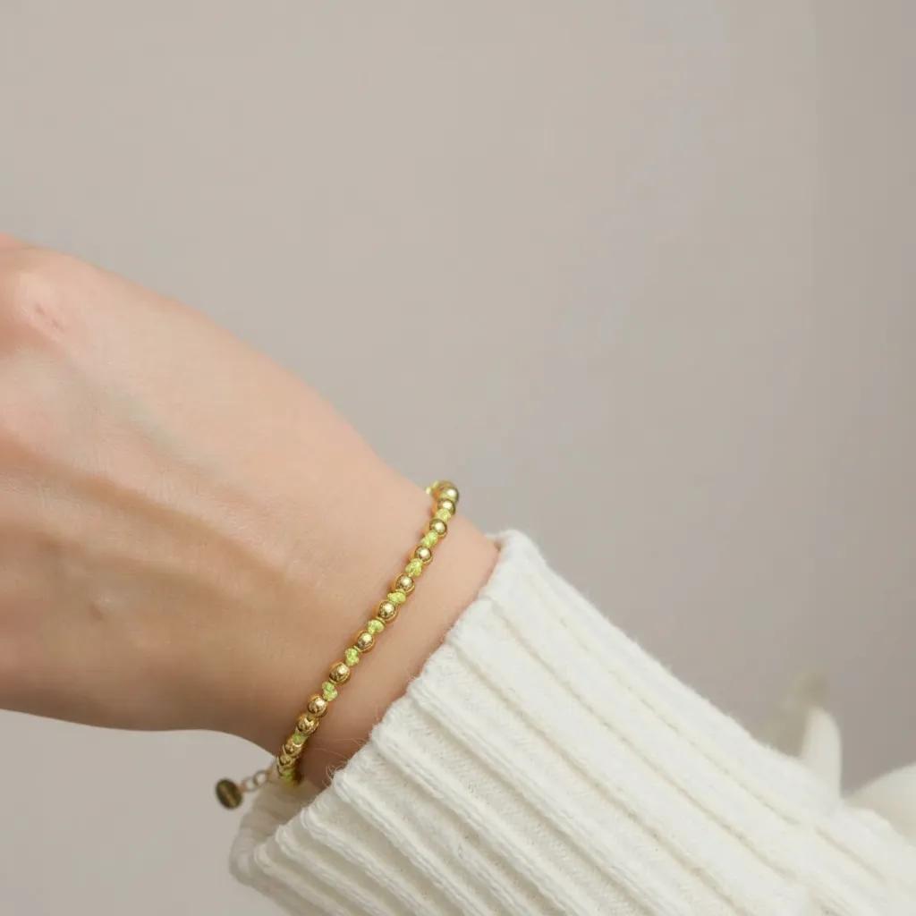 Bracciale dorato - Bracciale Sun Knot Lime