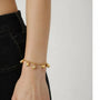 Bracciale con cuore con charm dorato - Bracciale Minimal Charm