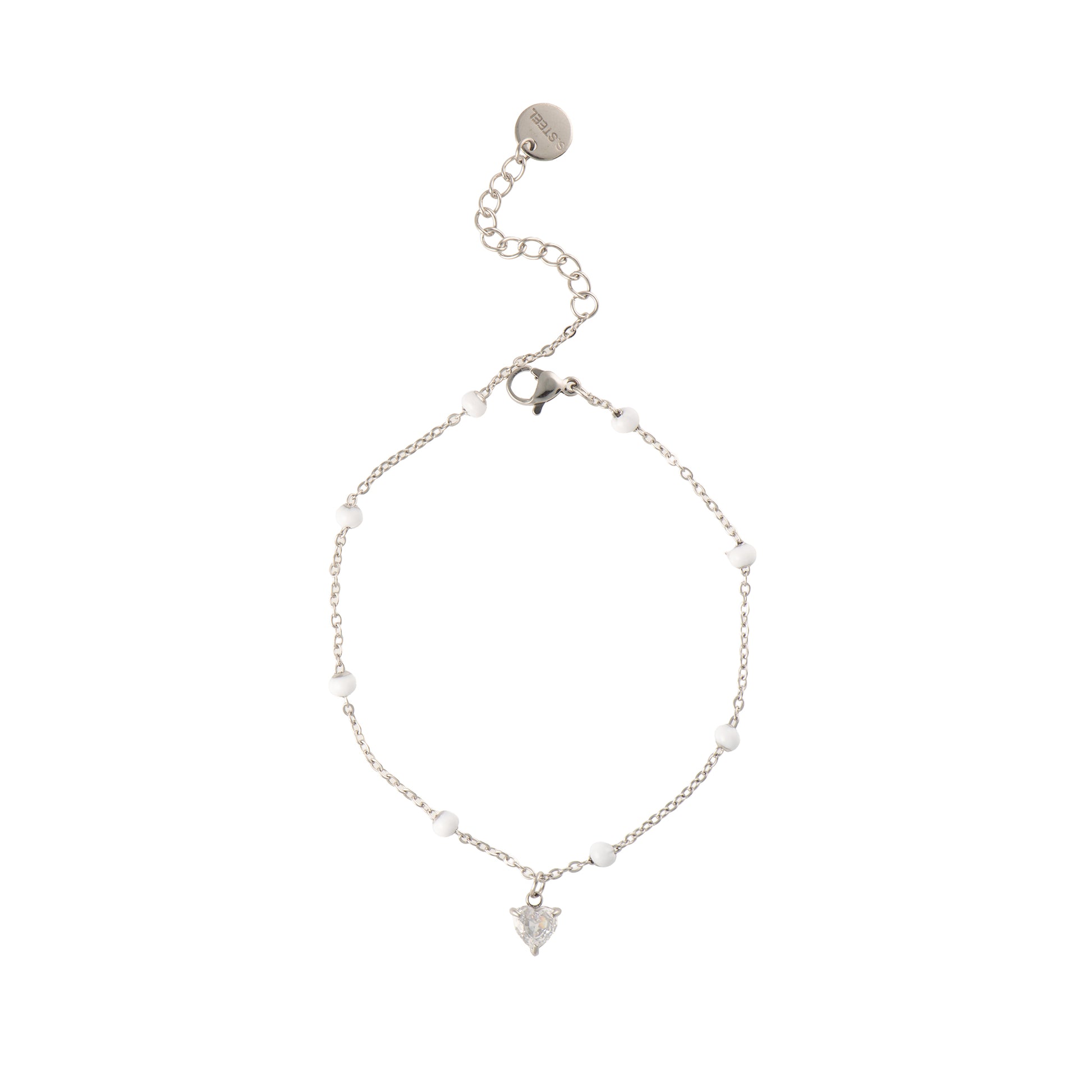 Cavigliera con cuore con charm con zirconi - Cavigliera Selah
