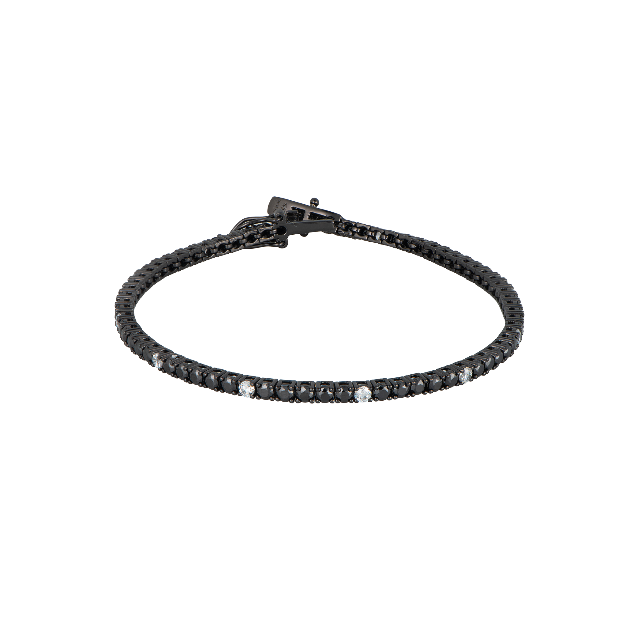Gioiello in argento 925 con zirconi - Tennis Black and White
