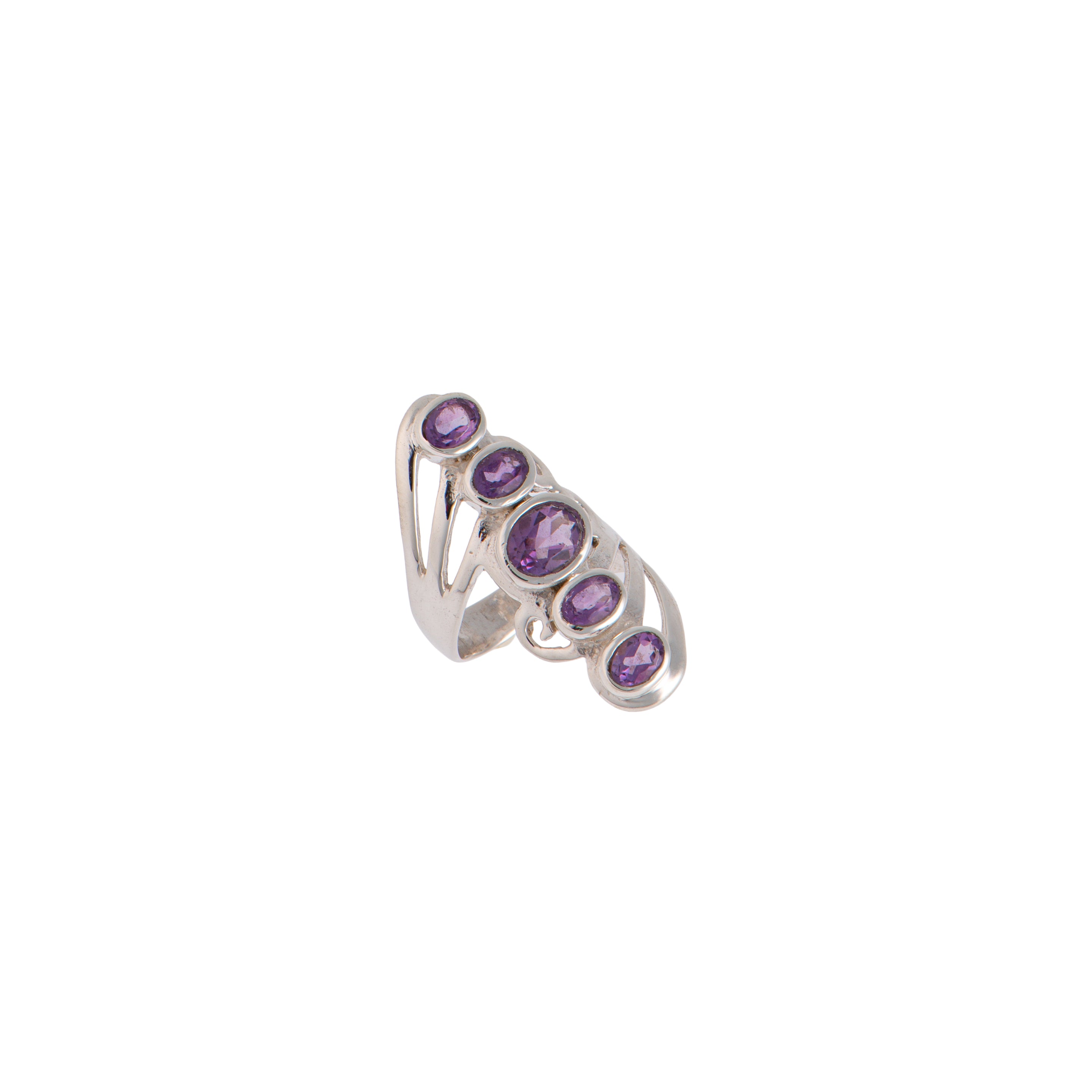 Anello - Anello Zenia Six Purple Gems