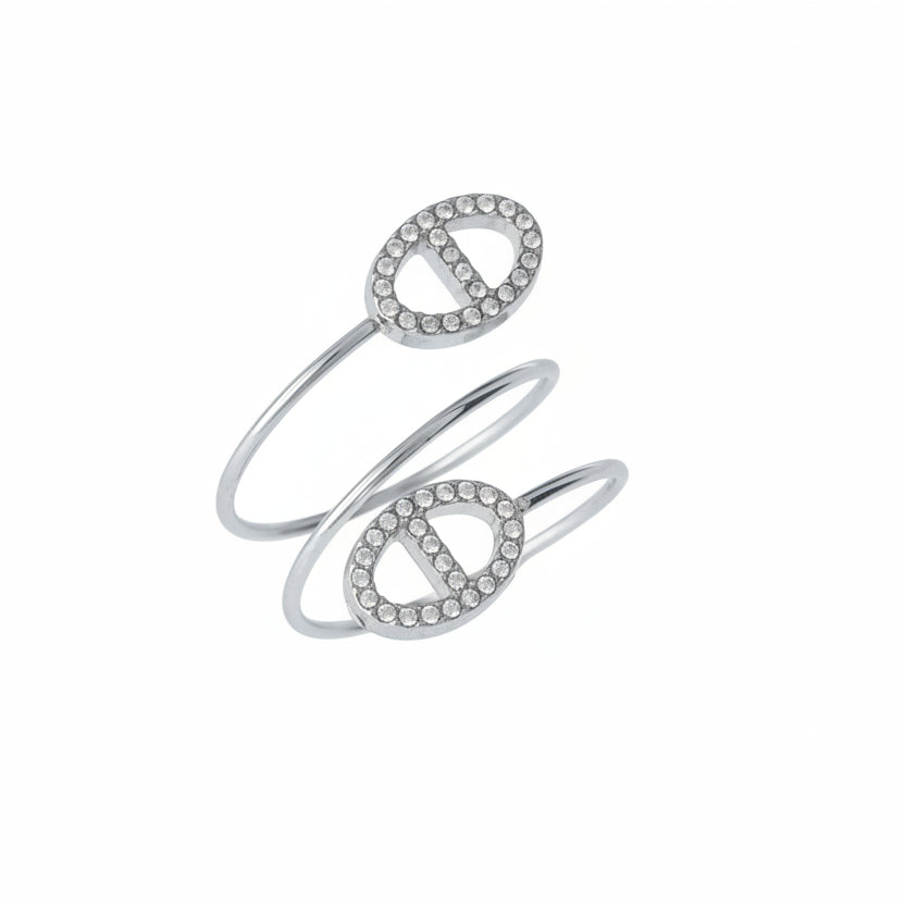 Anello a cerchio - Anello Silver Double