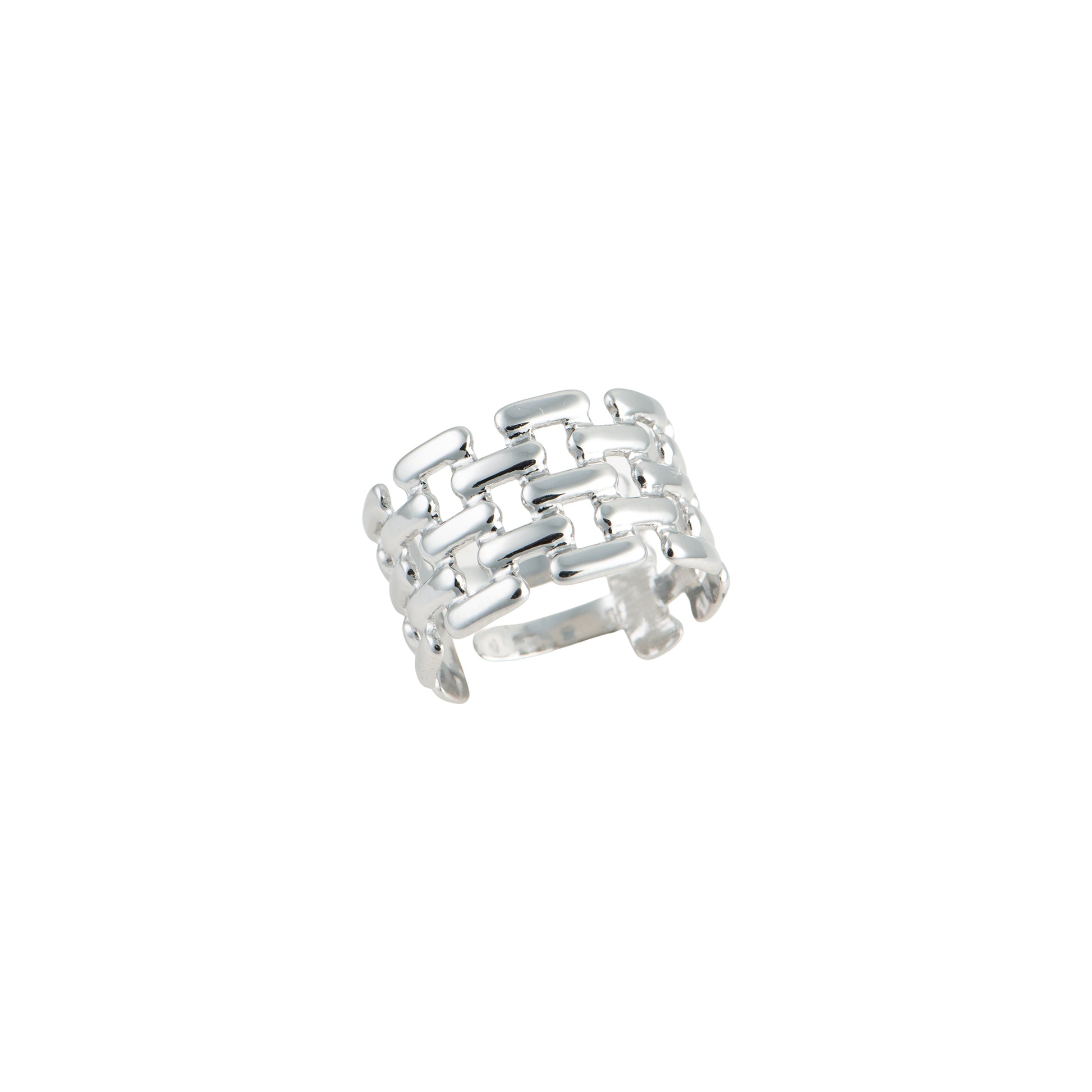 Anello argentato - Anello Grid
