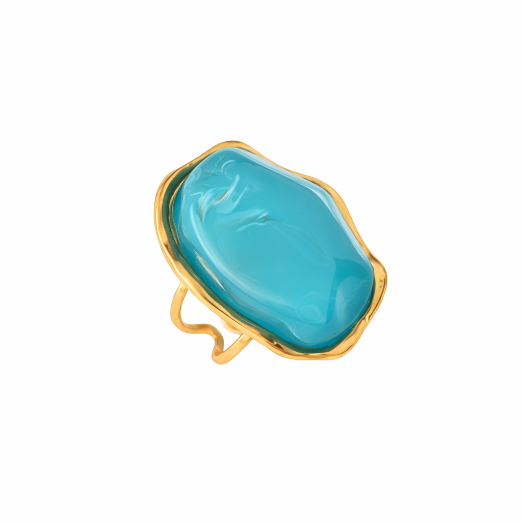 Anello dorato - Anello Eden Turquoise