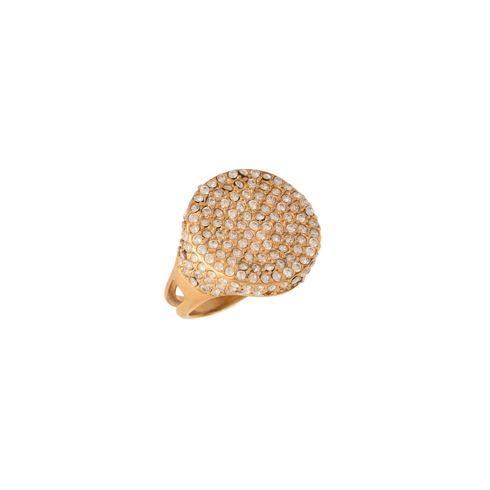 Anello dorato - Anello Gold Gilded Micro-Gem