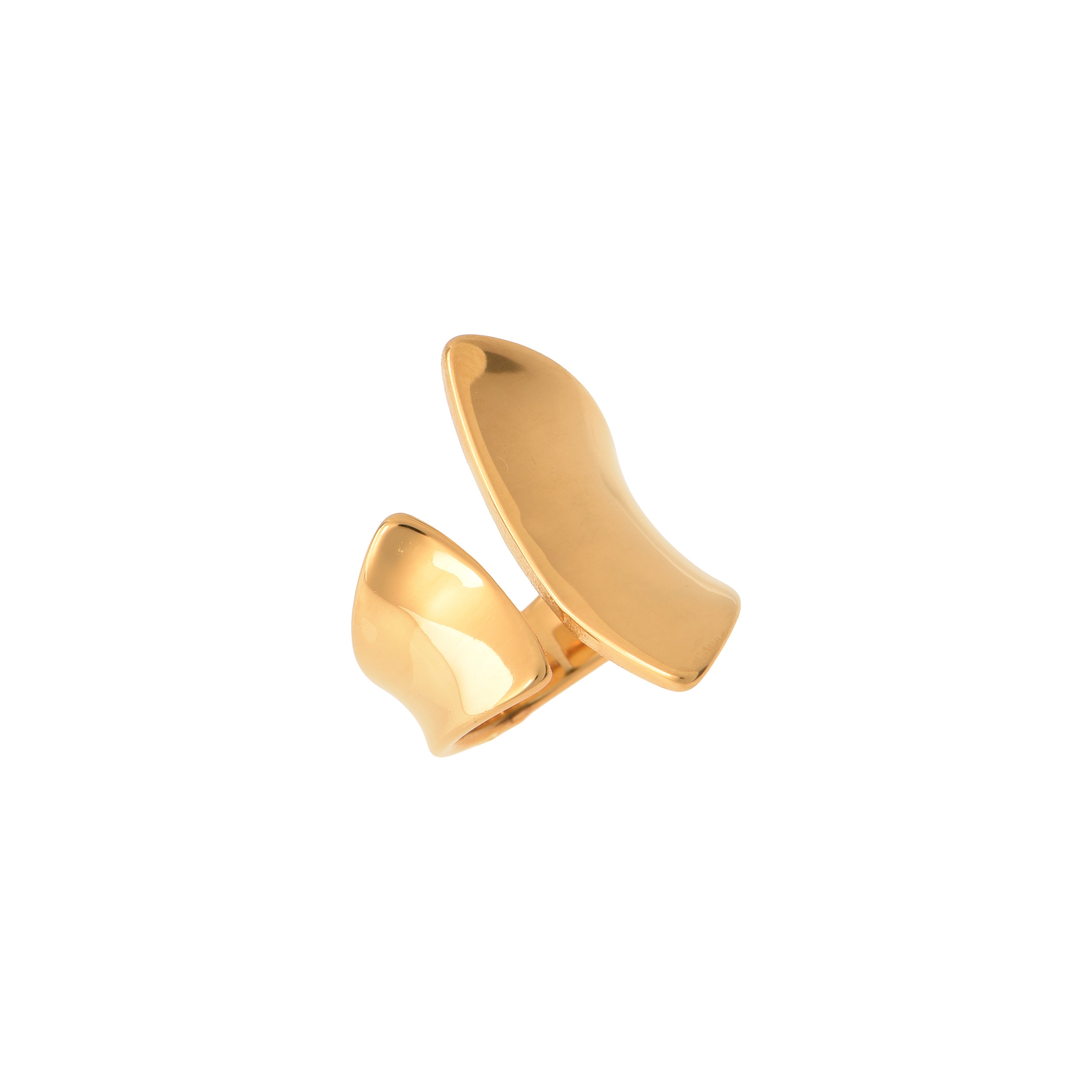 Anello dorato - Anello Twisted Wave