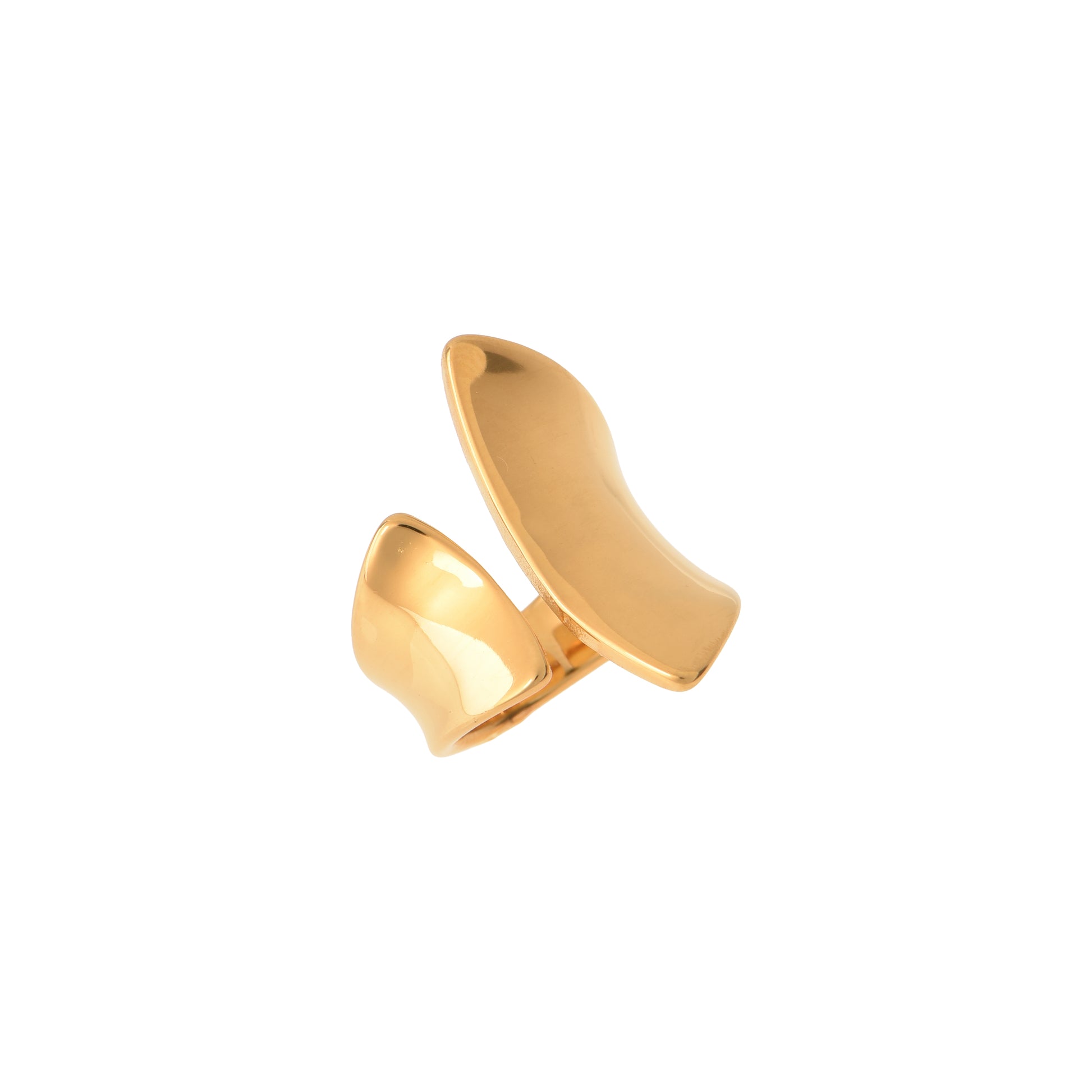 Anello dorato - Anello Twisted Wave