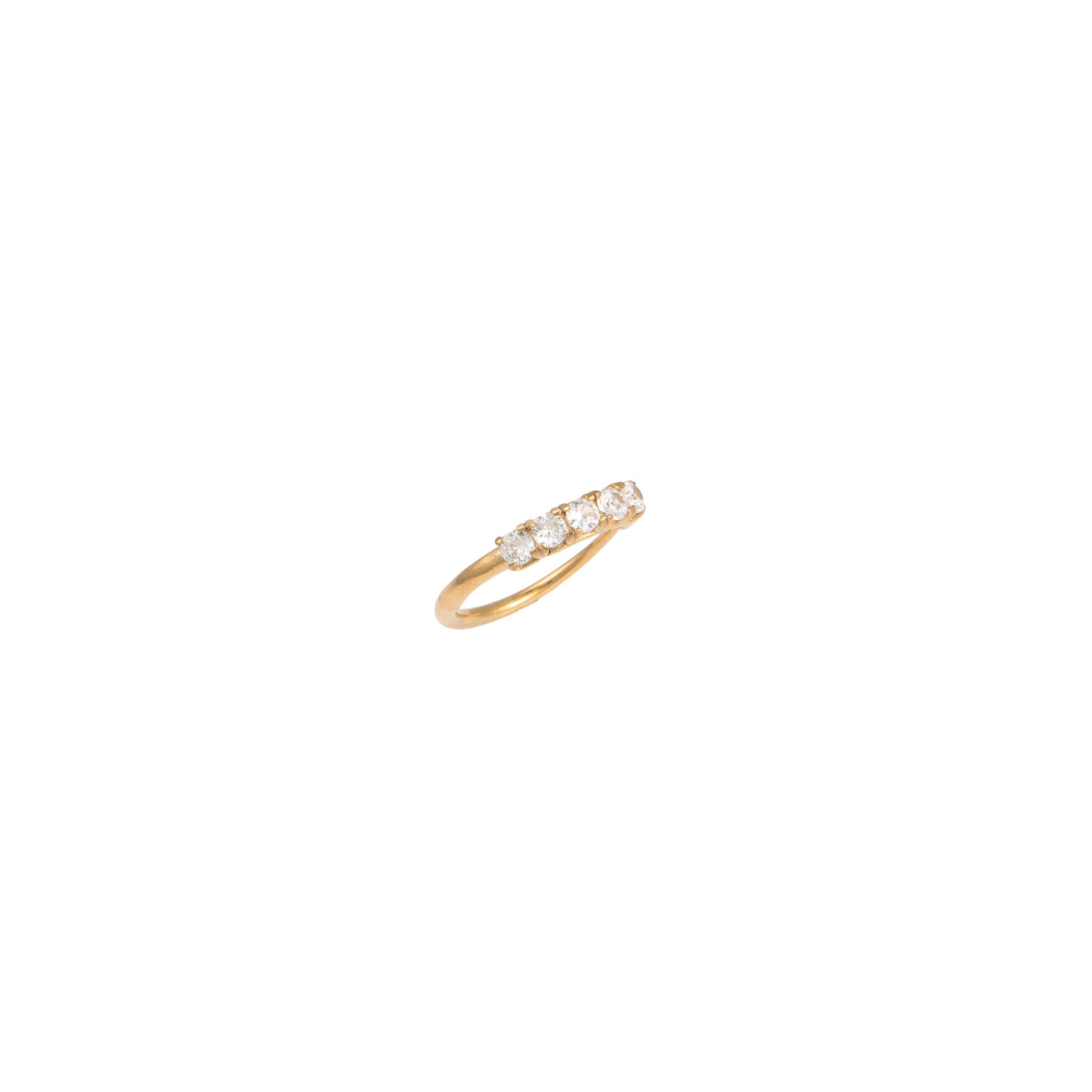 Anello dorato con zirconi - Anello Five Diamonds
