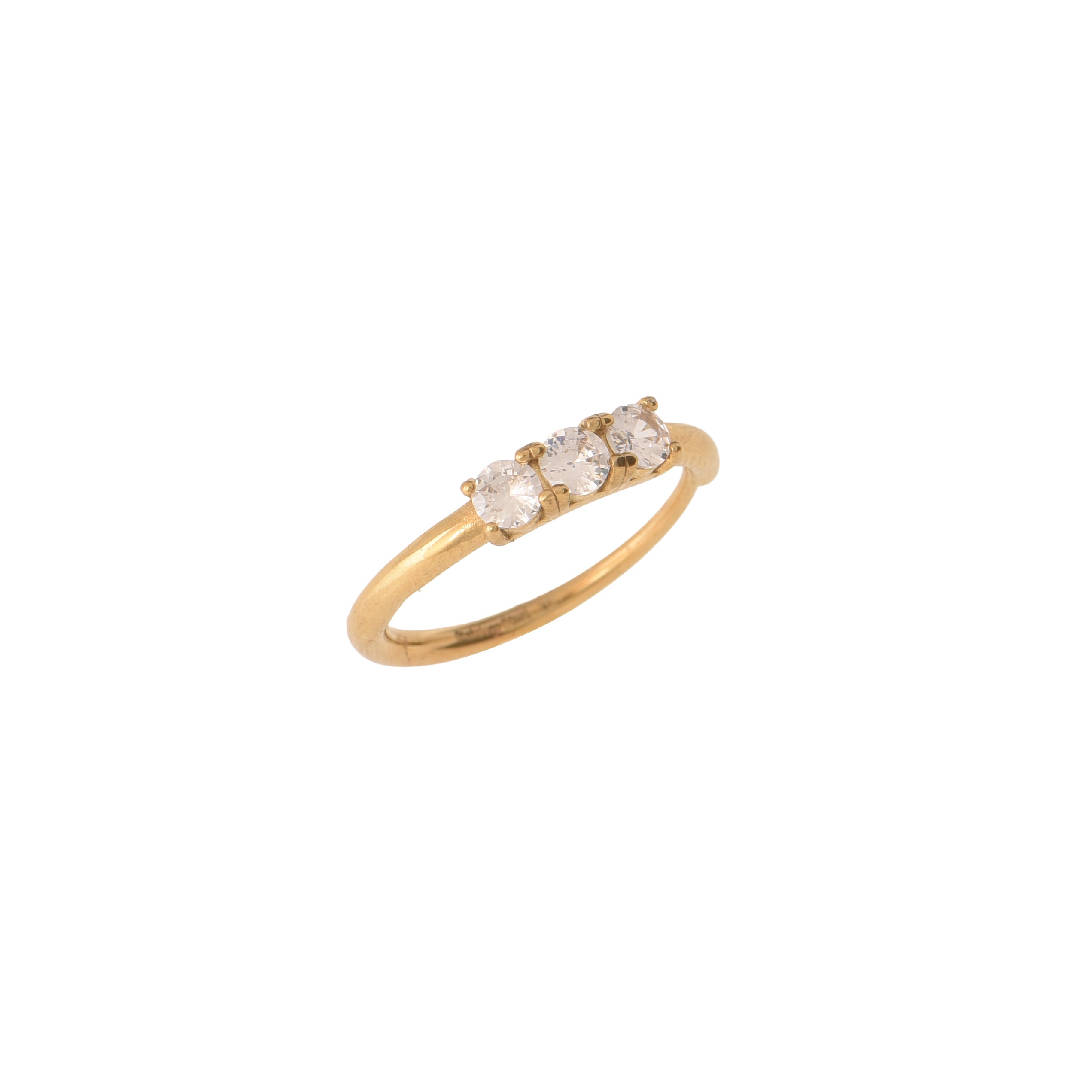 Anello dorato con zirconi - Anello Gold Trilogy