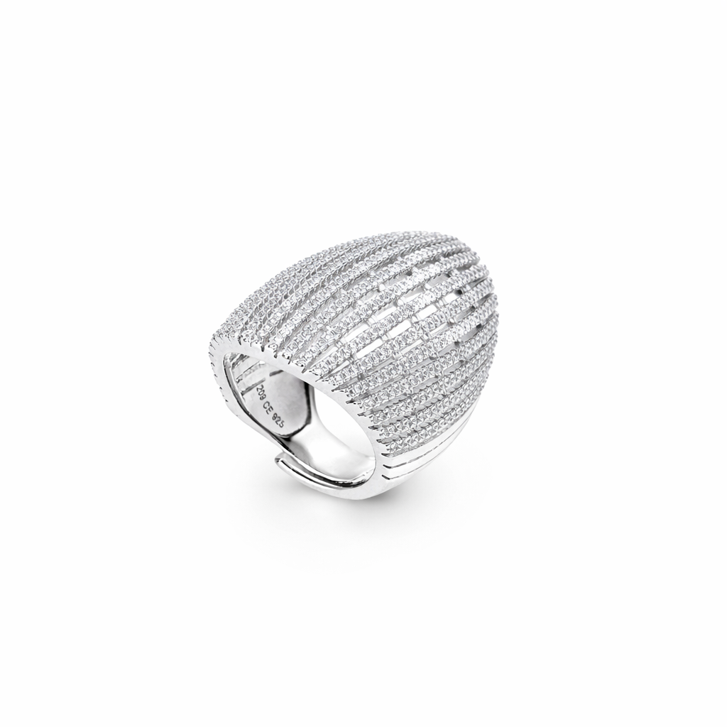 Anello in argento 925 - Anello Silver Ribbed Dome