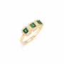 Anello in argento 925 con zirconi - Anello Emerald Gold Trilogy