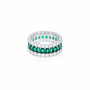 Anello in argento 925 con zirconi - Anello Triple Emerald-Band - FOTO 3