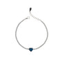 Bracciale con cuore - Bracciale Tennis Silver Heart Sapphire