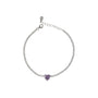 Bracciale con cuore - Bracciale Tennis Silver Heart Purple