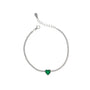Bracciale con cuore in argento 925 - Bracciale Tennis Silver Heart Emerald